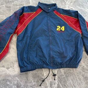 Winners Circle Jeff Gordon 24 Nascar Windbreaker Jacket Mens Size L Gordon Blue